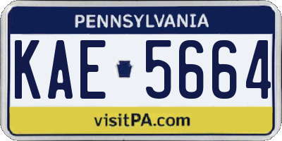 PA license plate KAE5664
