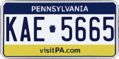 PA license plate KAE5665
