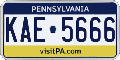 PA license plate KAE5666