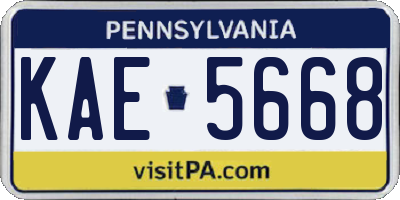 PA license plate KAE5668