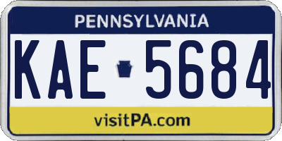 PA license plate KAE5684
