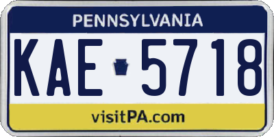 PA license plate KAE5718