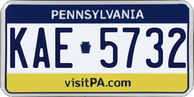 PA license plate KAE5732