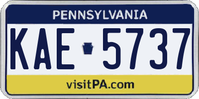PA license plate KAE5737