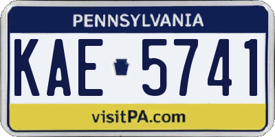 PA license plate KAE5741