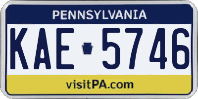 PA license plate KAE5746