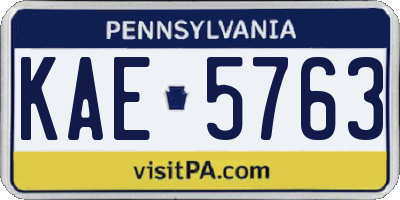 PA license plate KAE5763