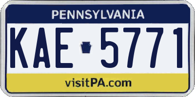 PA license plate KAE5771