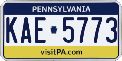 PA license plate KAE5773