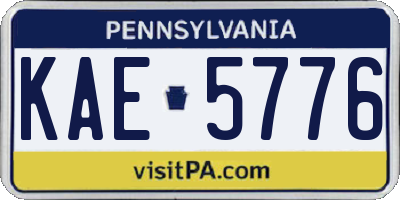PA license plate KAE5776