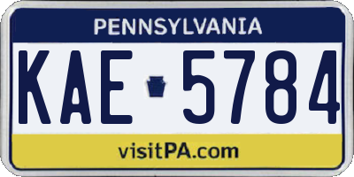 PA license plate KAE5784