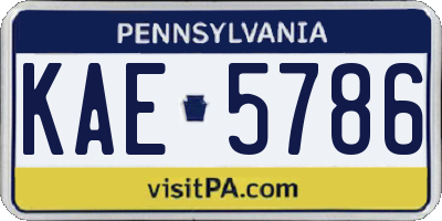 PA license plate KAE5786
