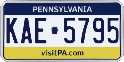 PA license plate KAE5795