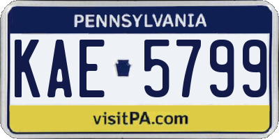 PA license plate KAE5799