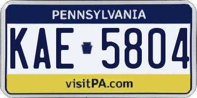 PA license plate KAE5804