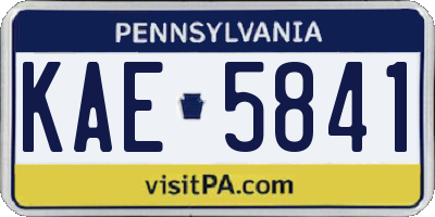 PA license plate KAE5841