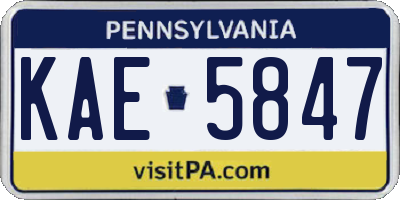 PA license plate KAE5847