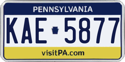 PA license plate KAE5877