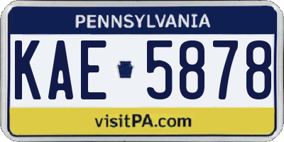 PA license plate KAE5878