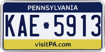 PA license plate KAE5913