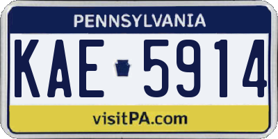 PA license plate KAE5914