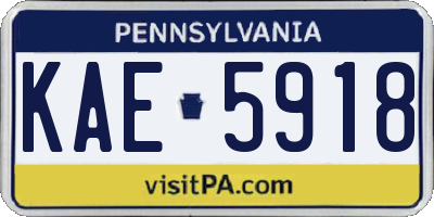 PA license plate KAE5918