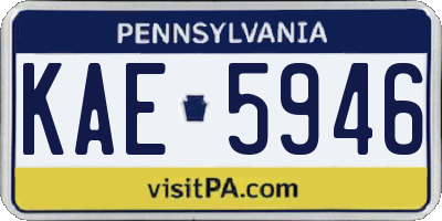 PA license plate KAE5946