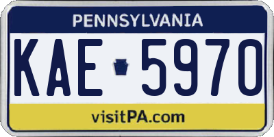 PA license plate KAE5970