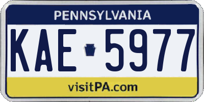 PA license plate KAE5977
