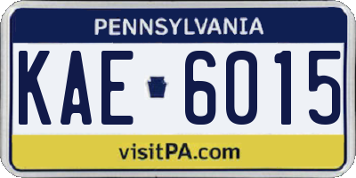 PA license plate KAE6015