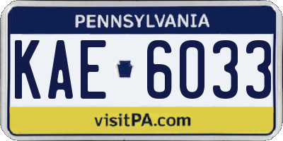 PA license plate KAE6033