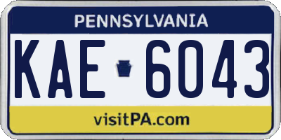 PA license plate KAE6043