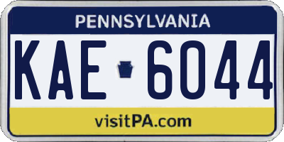 PA license plate KAE6044