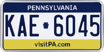 PA license plate KAE6045