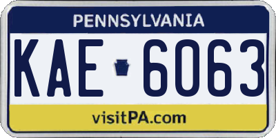 PA license plate KAE6063