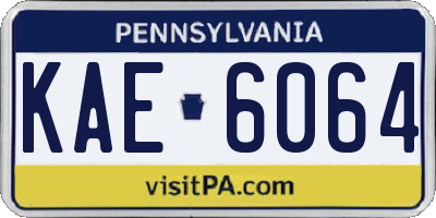 PA license plate KAE6064
