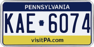 PA license plate KAE6074
