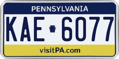 PA license plate KAE6077