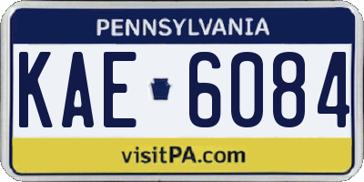 PA license plate KAE6084