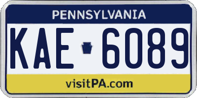 PA license plate KAE6089