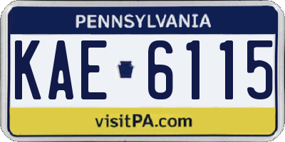 PA license plate KAE6115