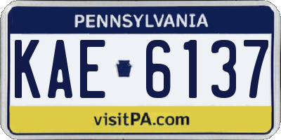 PA license plate KAE6137