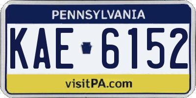 PA license plate KAE6152