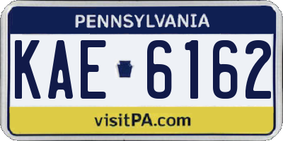 PA license plate KAE6162