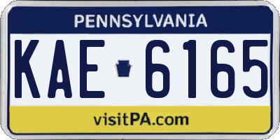 PA license plate KAE6165