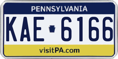 PA license plate KAE6166