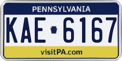 PA license plate KAE6167