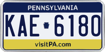 PA license plate KAE6180