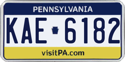 PA license plate KAE6182