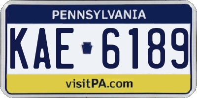 PA license plate KAE6189